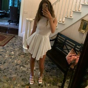 White pleated romper.